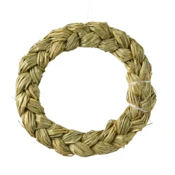 Corona di Natale in paglia (D30 cm) Intrecciata da decorare