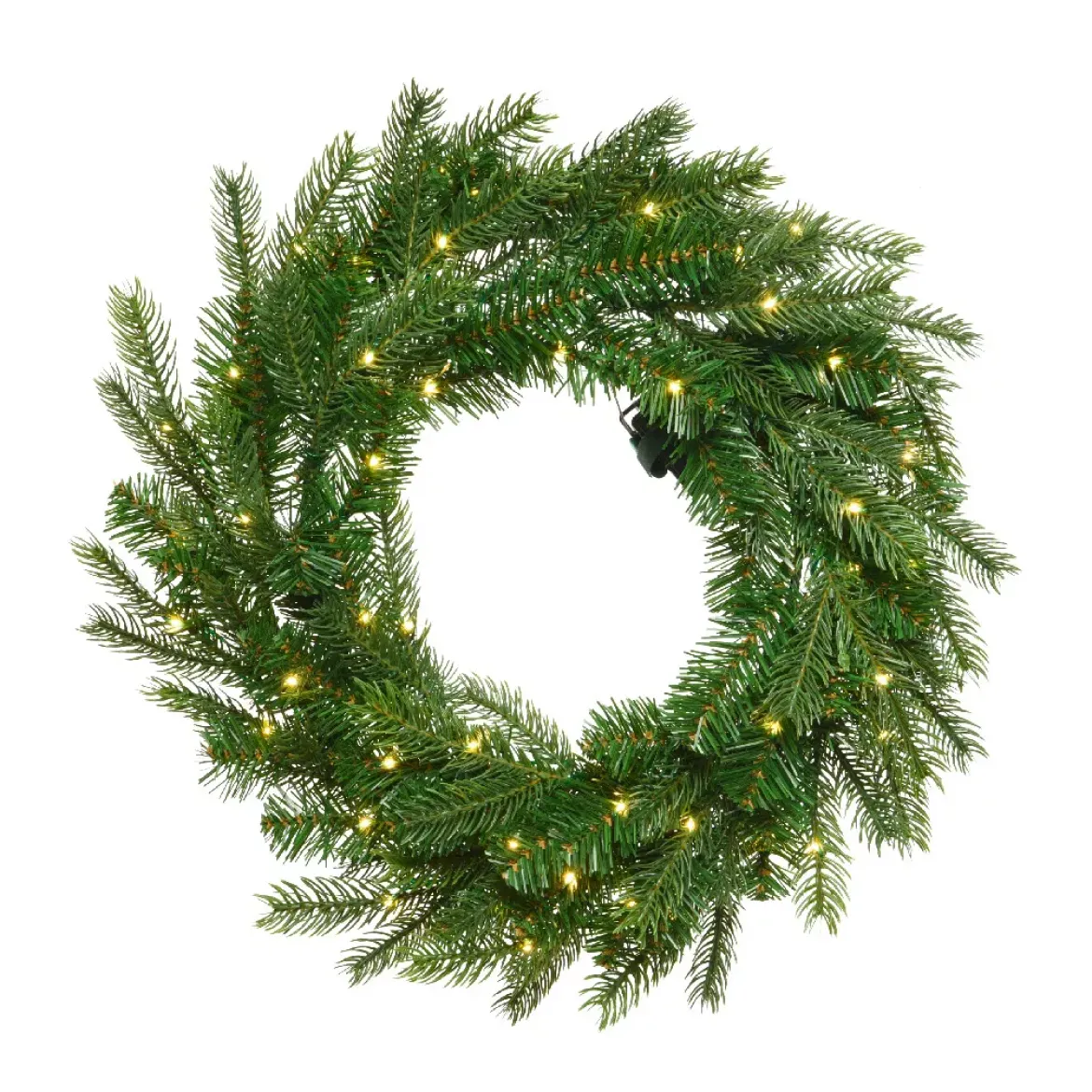 Corona di Natale luminosa (D50 cm) Grandis Verde e bianco caldo
