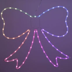 Cravatta a farfalla luminosa al neon 71 LED H60 cm Multicolore
