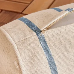 Cuscino da esterno in tela di cotone cilindrico (45 x 20 cm) Ocealys Blu Navy
