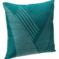 Cuscino da esterno quadrato (40 x 40 cm) Jacquard Blu ottanio