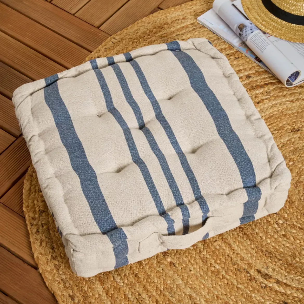 Cuscino da pavimento (45 x H10 cm) Manduel Blu marino