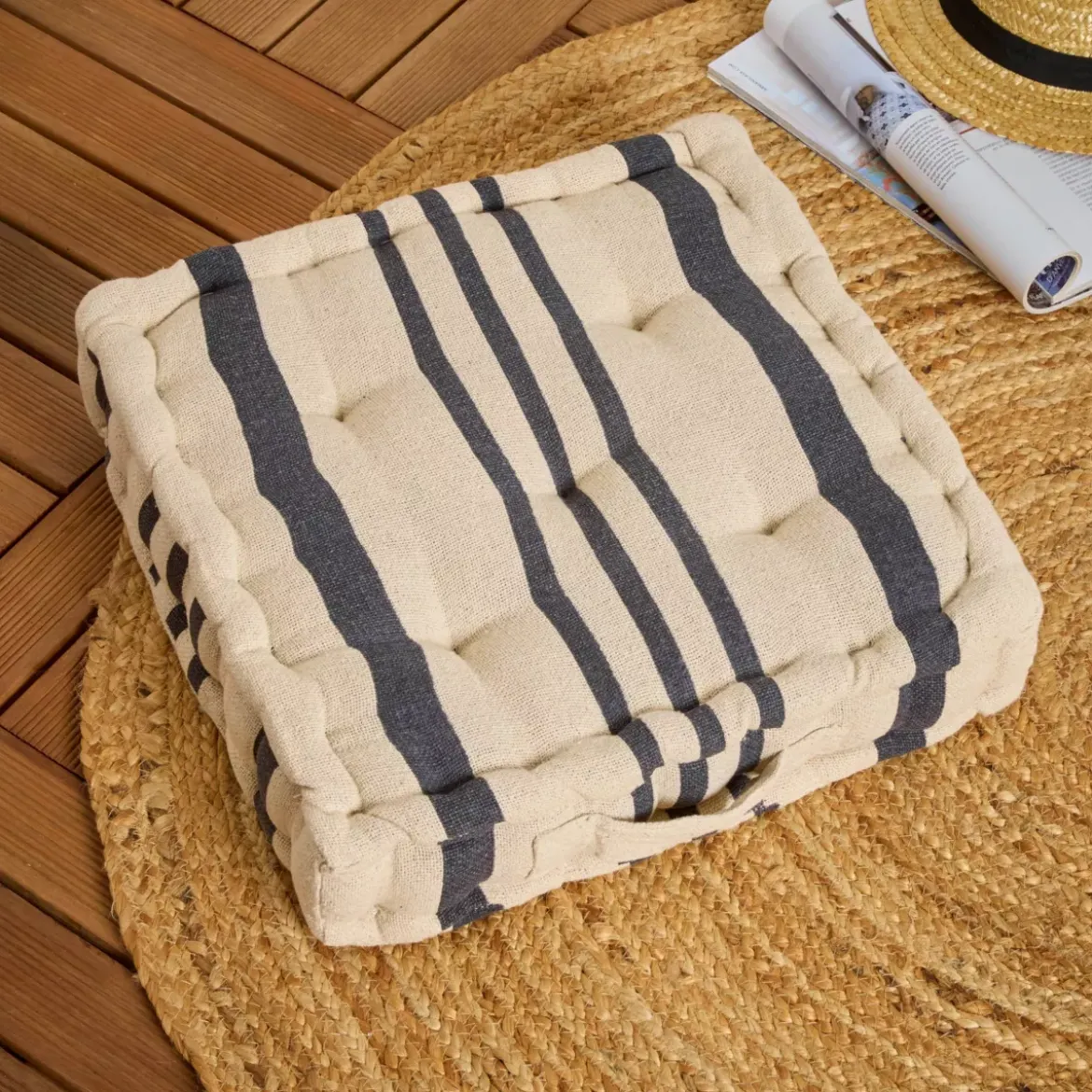 Cuscino da pavimento (45 x H10 cm) Manduel Grigio ardesia