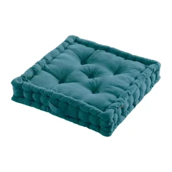 Cuscino da pavimento cotone (50 x 50 cm) Pixel Blu ottanio