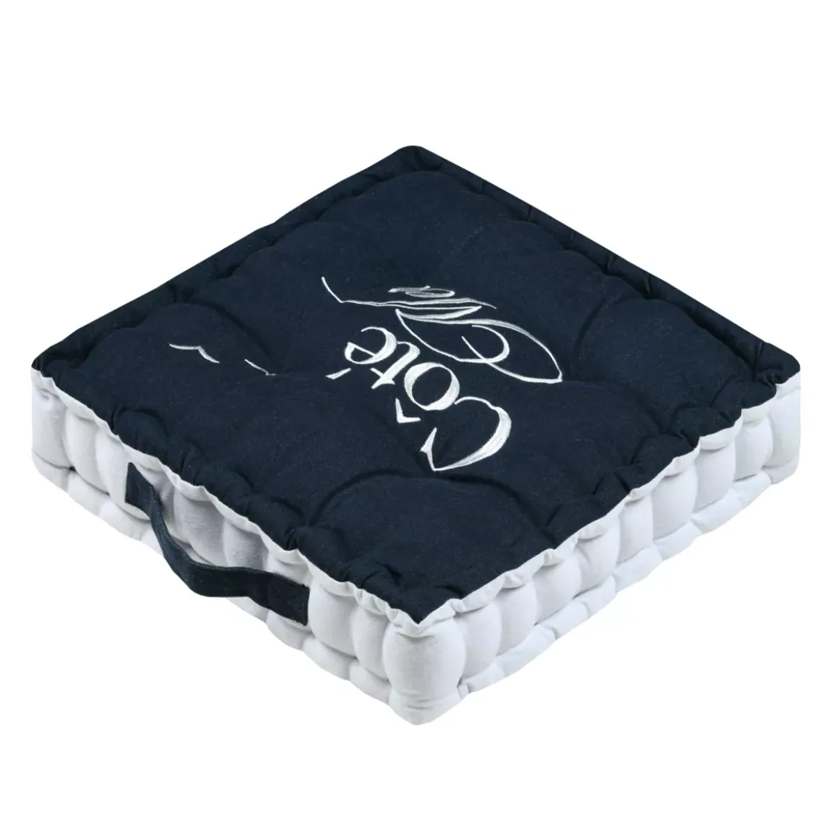 Cuscino da pavimento in cotone (45 x 45 cm) Bordemer Blu navy