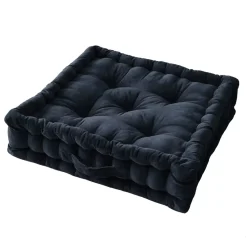 Cuscino da pavimento velluto di cotone (50 x 50 cm) Victor Blu notte