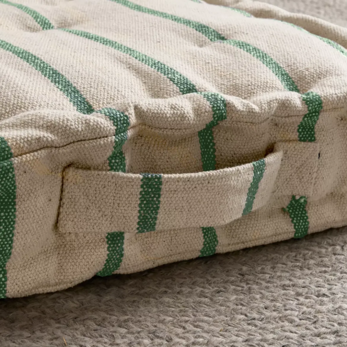 Cuscino da terra per esterni in tela di cotone quadrato (45 x 45 cm) Ocealys Verde