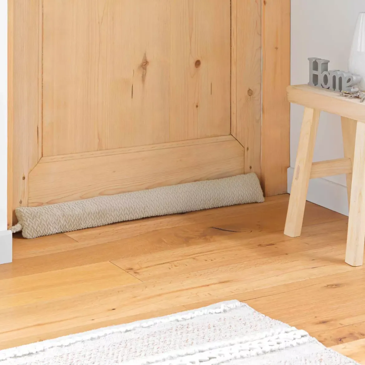 Cuscino paraspifferi flanella (80 x 10 cm) Flanela Beige