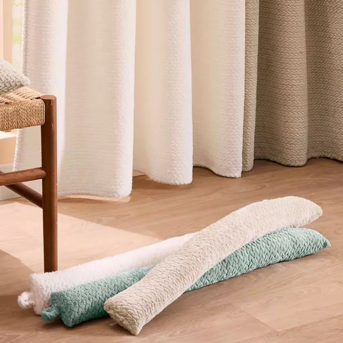 Cuscino paraspifferi flanella (80 x 10 cm) Flanela Beige
