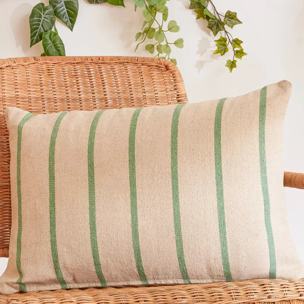 Cuscino per esterni in tela di cotone rettangolare (60 x 40 cm) Ocealys Verde