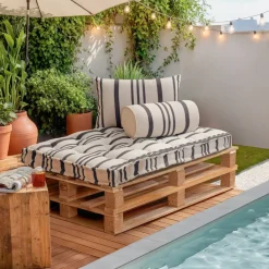 Cuscino per pallet da esterno rettangolare (120 x 80 cm) Nautira Grigio ardesia
