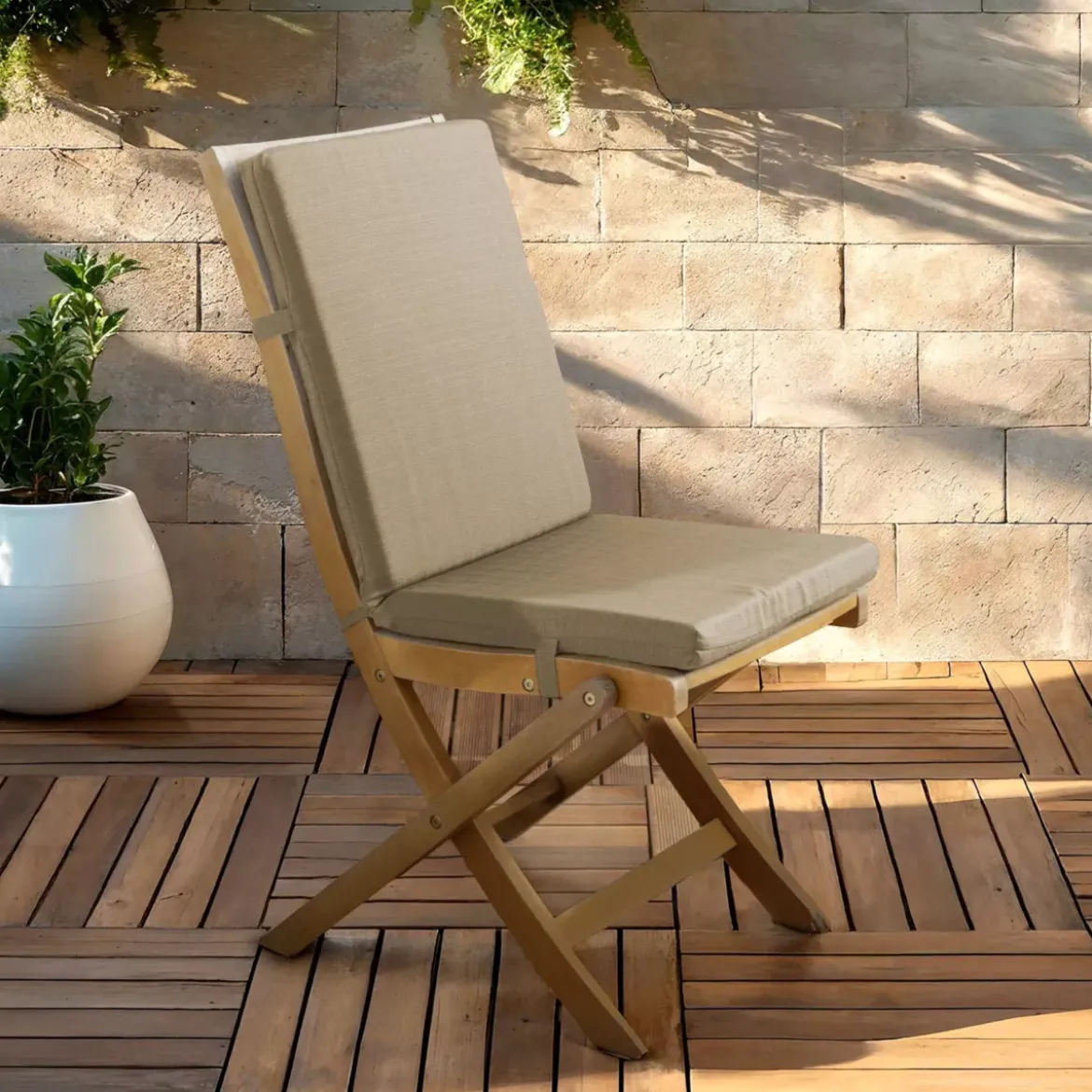 Cuscino per sedia da esterno con schienale (90 x 40 cm) Sunset Tortora