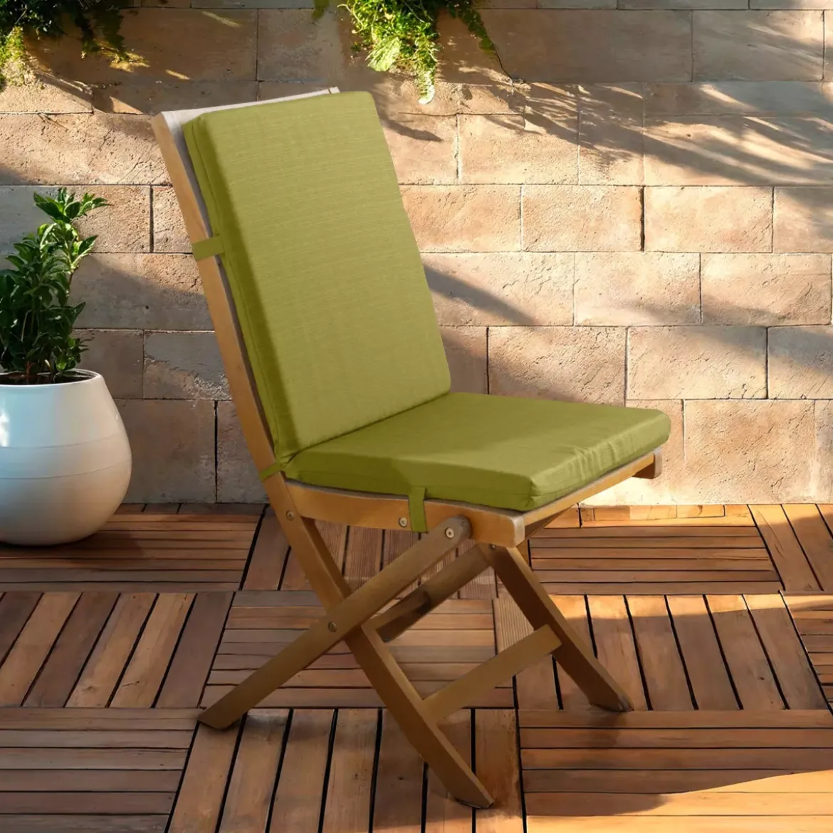 Cuscino per sedia da esterno con schienale (90 x 40 cm) Sunset Verde oliva