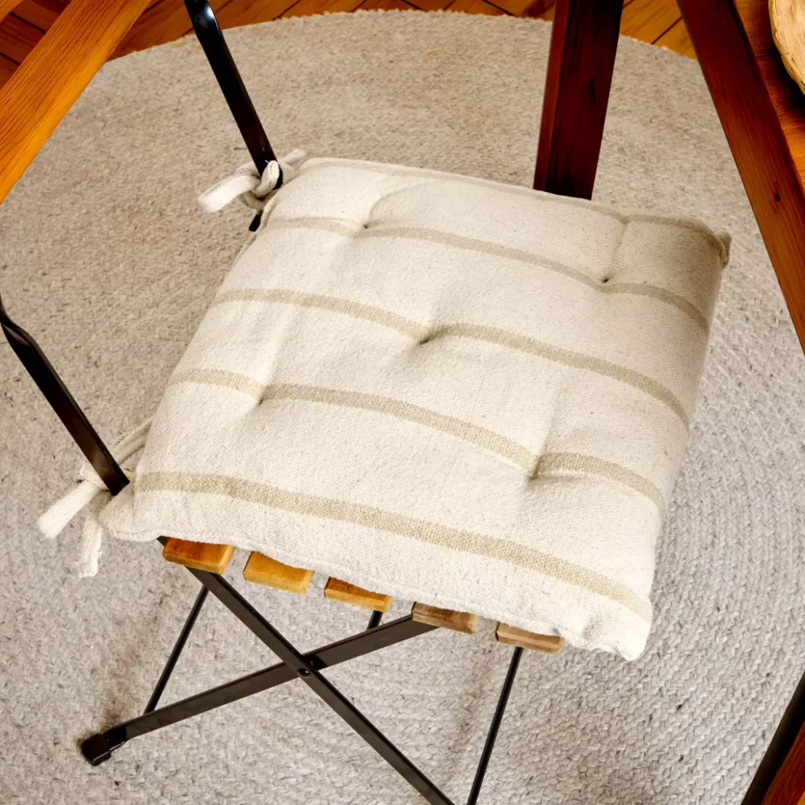 Cuscino per sedia da esterno tela di cotone (40 x 40 cm) Ocealys Beige