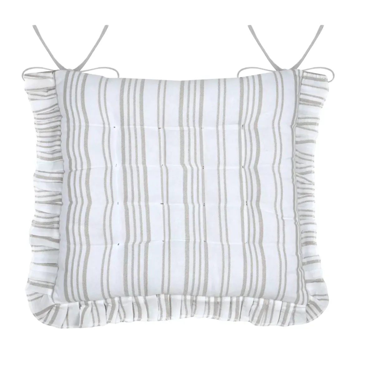 Cuscino per sedia quadrato in cotone (38 x 38 cm) Joséphine Ecrù