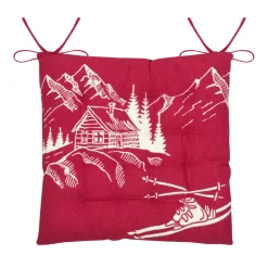 Cuscino per sedia quadrato in cotone (38x38 cm) Villard Bordeaux