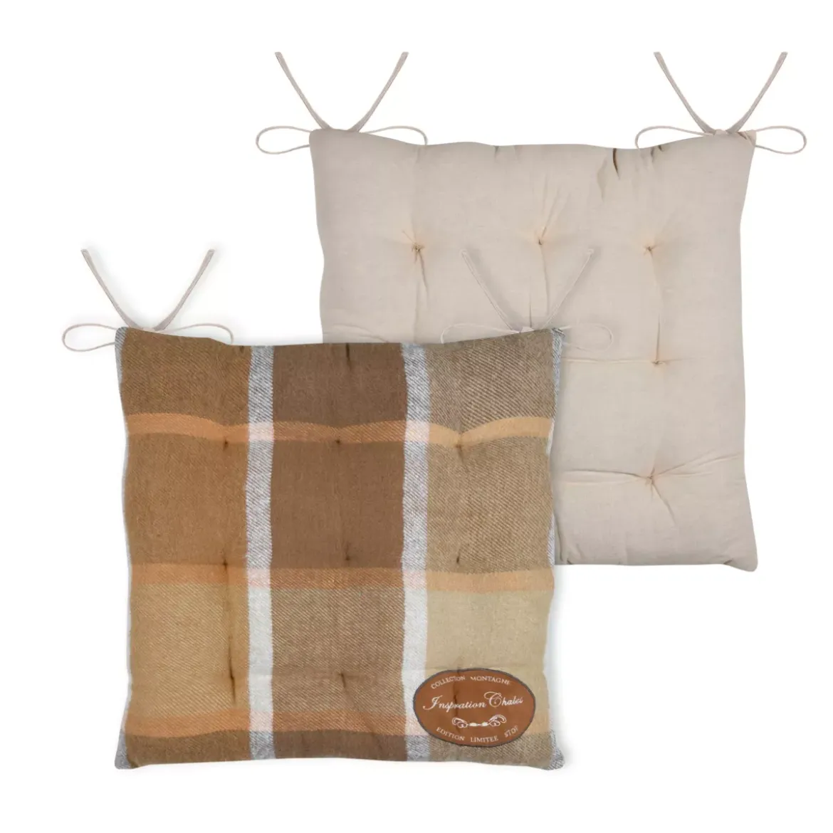 Cuscino per sedia quadrato in cotone (38x38 cm) Wildforest Camel