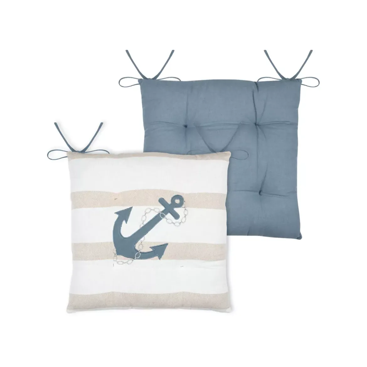 Cuscino per sedia quadrato in cotone (38 x 38 cm) Nautical Beige