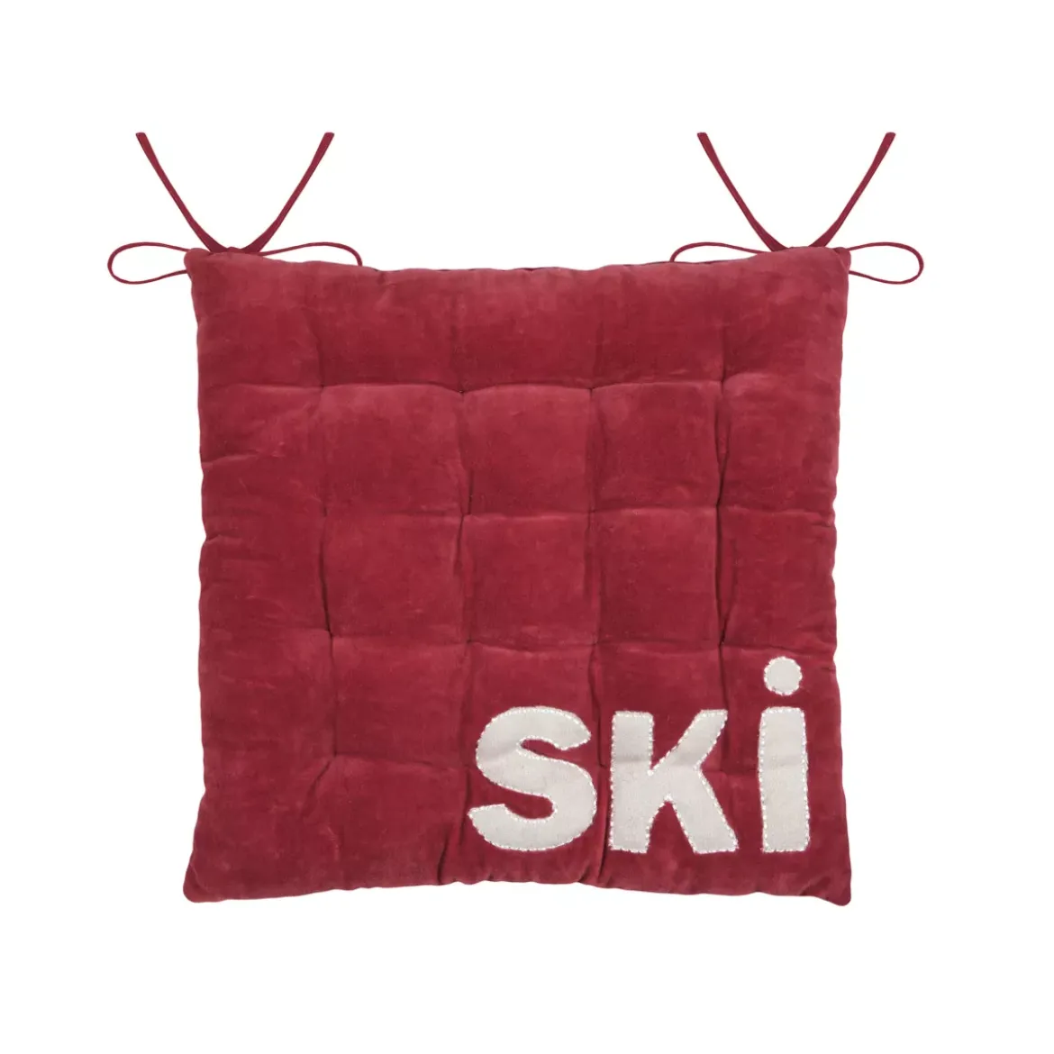 Cuscino per sedia quadrato in velluto (38 x 38 cm) Chamonix Rosso