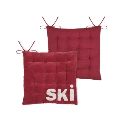 Cuscino per sedia quadrato in velluto (38 x 38 cm) Chamonix Rosso