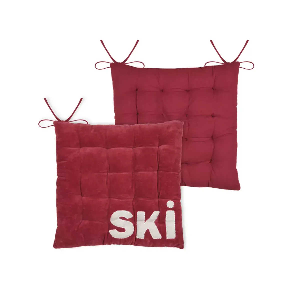 Cuscino per sedia quadrato in velluto (38 x 38 cm) Chamonix Rosso