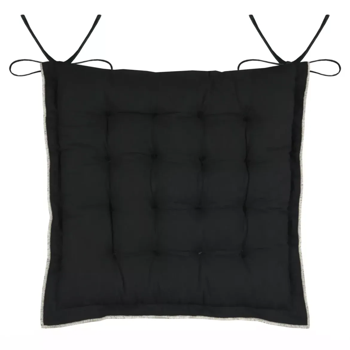 Cuscino per sedia quadrato in cotone (38 x 38 cm) Helios Nero