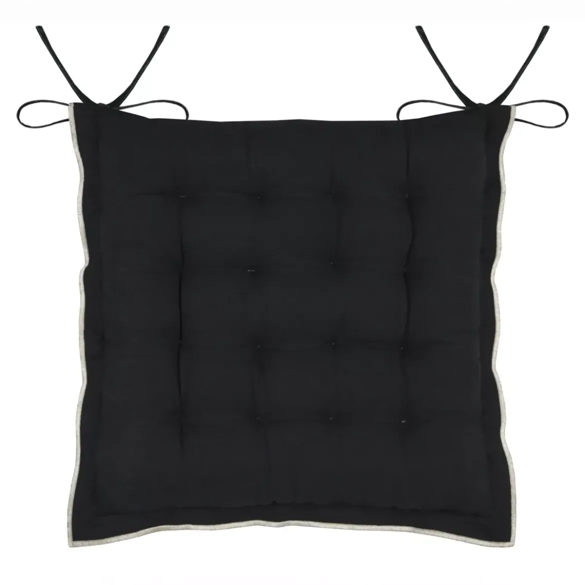Cuscino per sedia quadrato in cotone (38 x 38 cm) Helios Nero