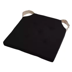 Cuscino per sedia quadrato con chiusura a strappo (38 x 38 cm) Duo Nero