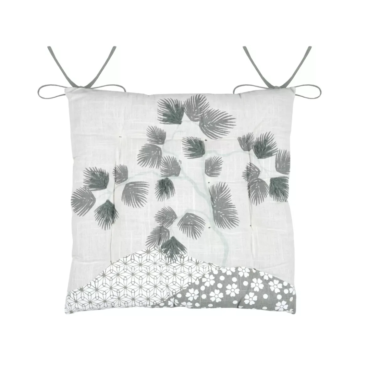 Cuscino per sedia quadrato in cotone (38 x 38 cm) Yuki Verde giada