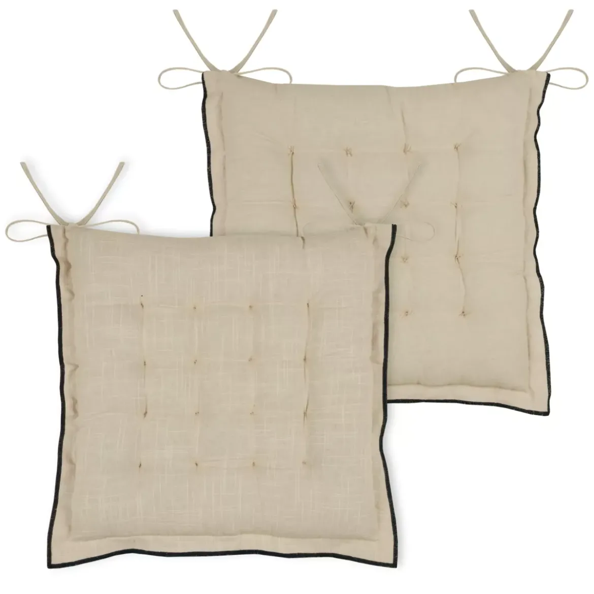 Cuscino per sedia quadrato in cotone (38 x 38 cm) Helios Ecru