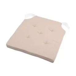 Cuscino per sedia quadrato con chiusura a strappo (38 x 38 cm) Duo Beige