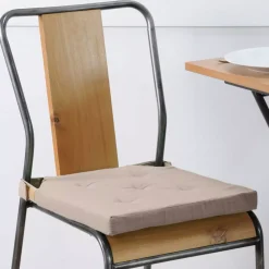 Cuscino per sedia quadrato con chiusura a strappo (38 x 38 cm) Duo Beige