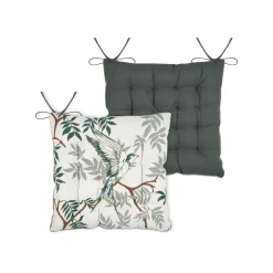 Cuscino per sedia quadrato in cotone (38 x 38 cm) Botanys Ecru
