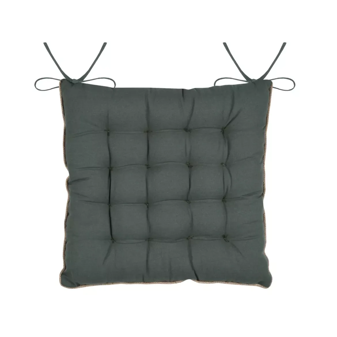Cuscino per sedia quadrato in cotone (38 x 38 cm) Botanys Ecru