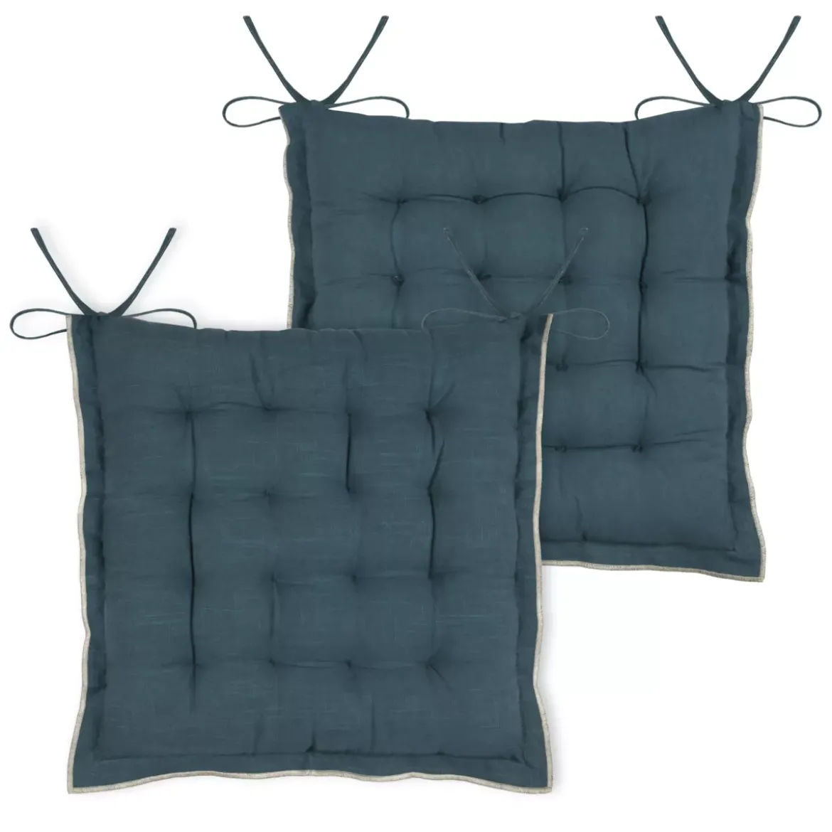 Cuscino per sedia quadrato in cotone (38 x 38 cm) Helios Blu
