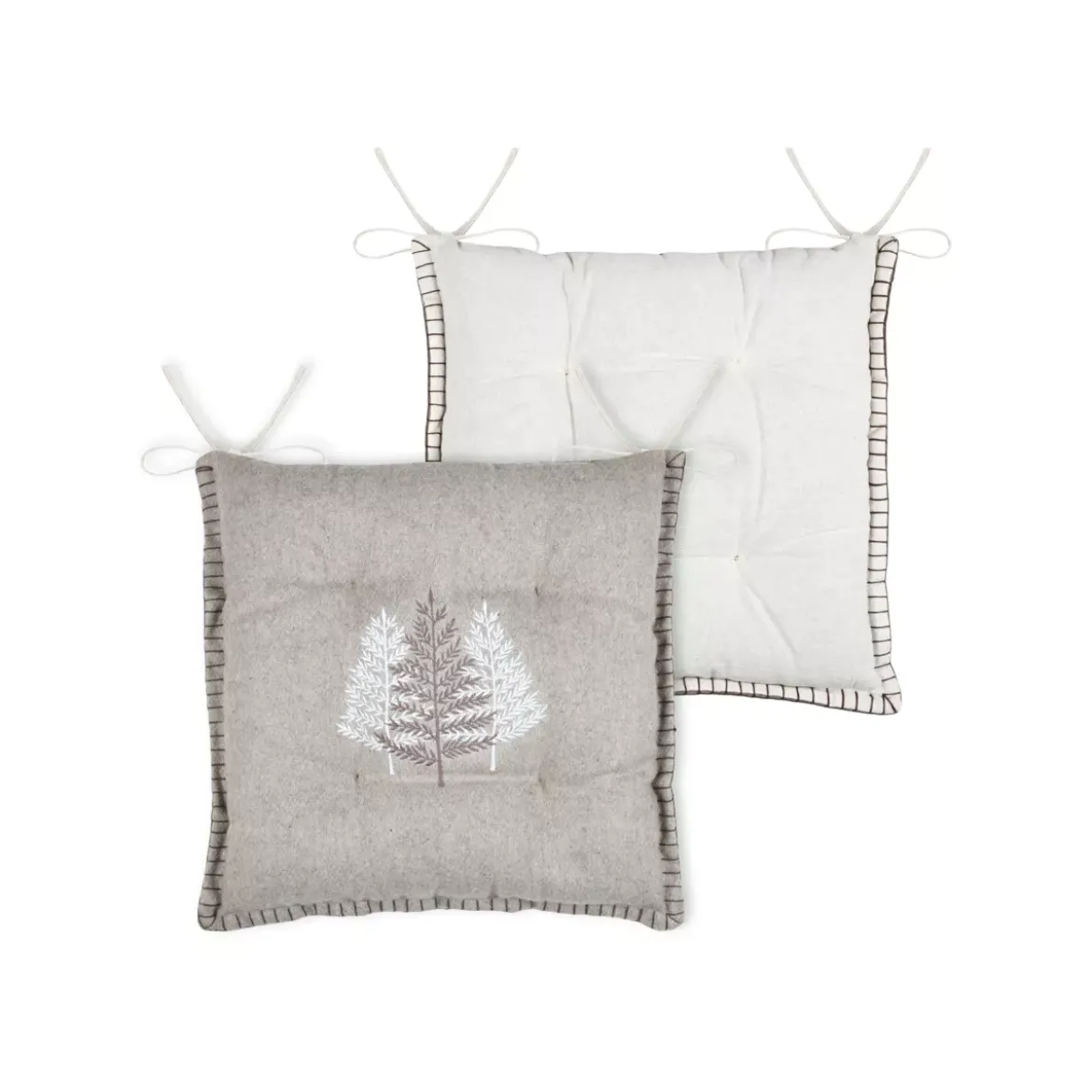 Cuscino per sedia quadrato in velluto (38 x 38 cm) Landry Beige