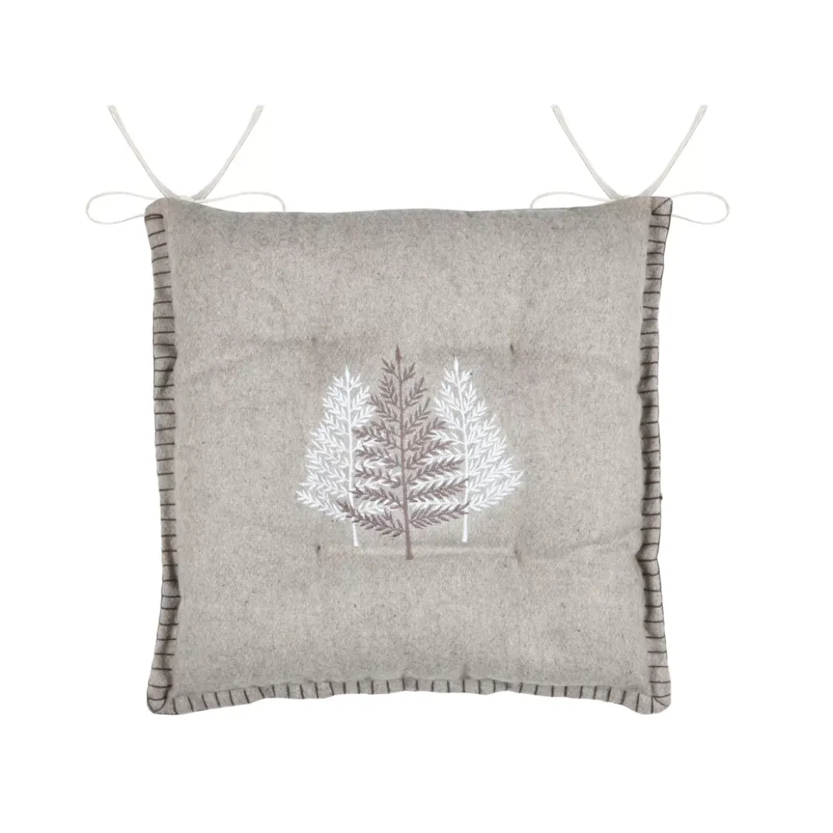Cuscino per sedia quadrato in velluto (38 x 38 cm) Landry Beige