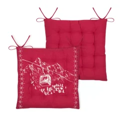 Cuscino per sedia quadrato in cotone (38x38 cm) Villard Rosso