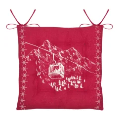 Cuscino per sedia quadrato in cotone (38x38 cm) Villard Rosso