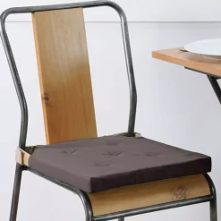 Cuscino per sedia quadrato con chiusura a strappo (38 x 38 cm) Duo Grigio scuro