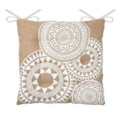 Cuscino per sedia quadrato in cotone (40 x 40 cm) Mekong Beige