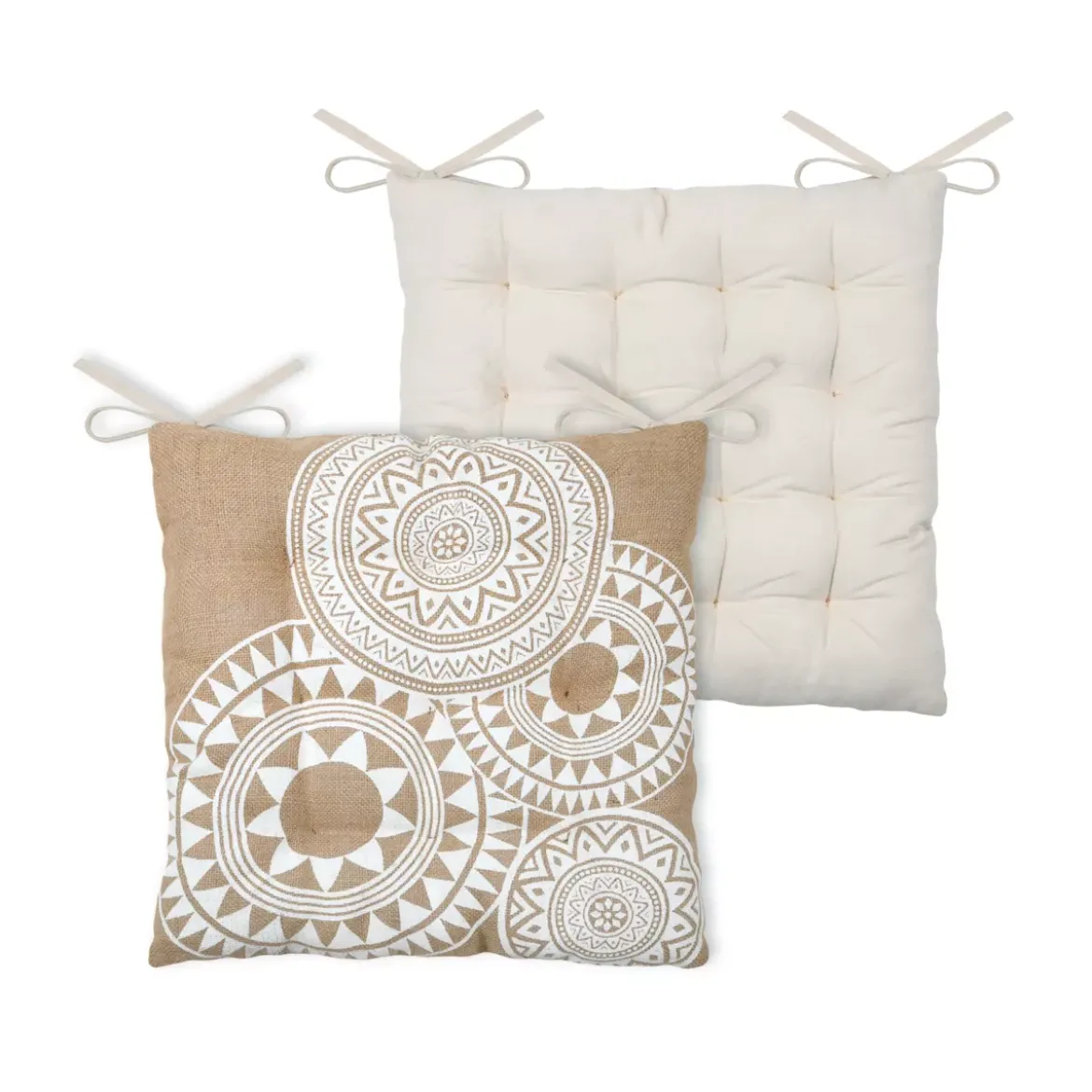 Cuscino per sedia quadrato in cotone (40 x 40 cm) Mekong Beige