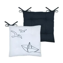 Cuscino per sedia quadrato in cotone (38 x 38 cm) Bordemer Bianco