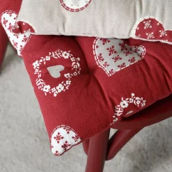 Cuscino per sedia quadrato in cotone (40 x 40 cm) Ornon Rosso