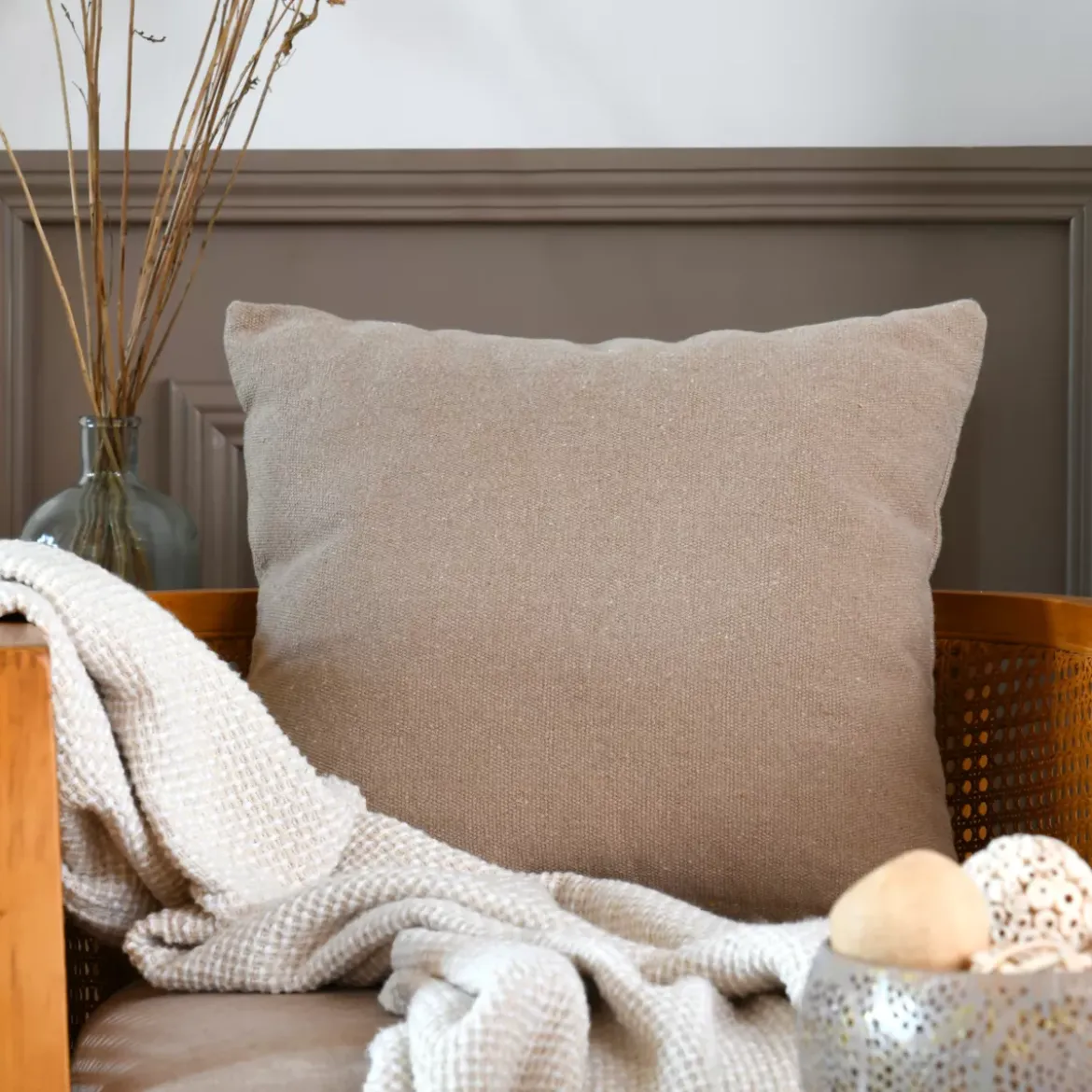 Cuscino quadrato (45 x 45 cm) Monaco Beige