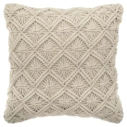 Cuscino quadrato (40 x 40 cm) Macramè Beige