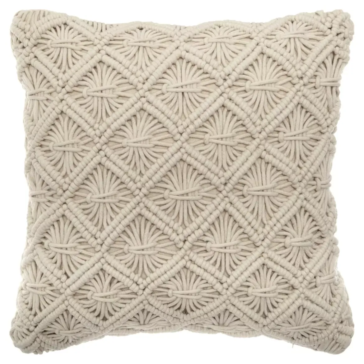 Cuscino quadrato (40 x 40 cm) Macramè Beige
