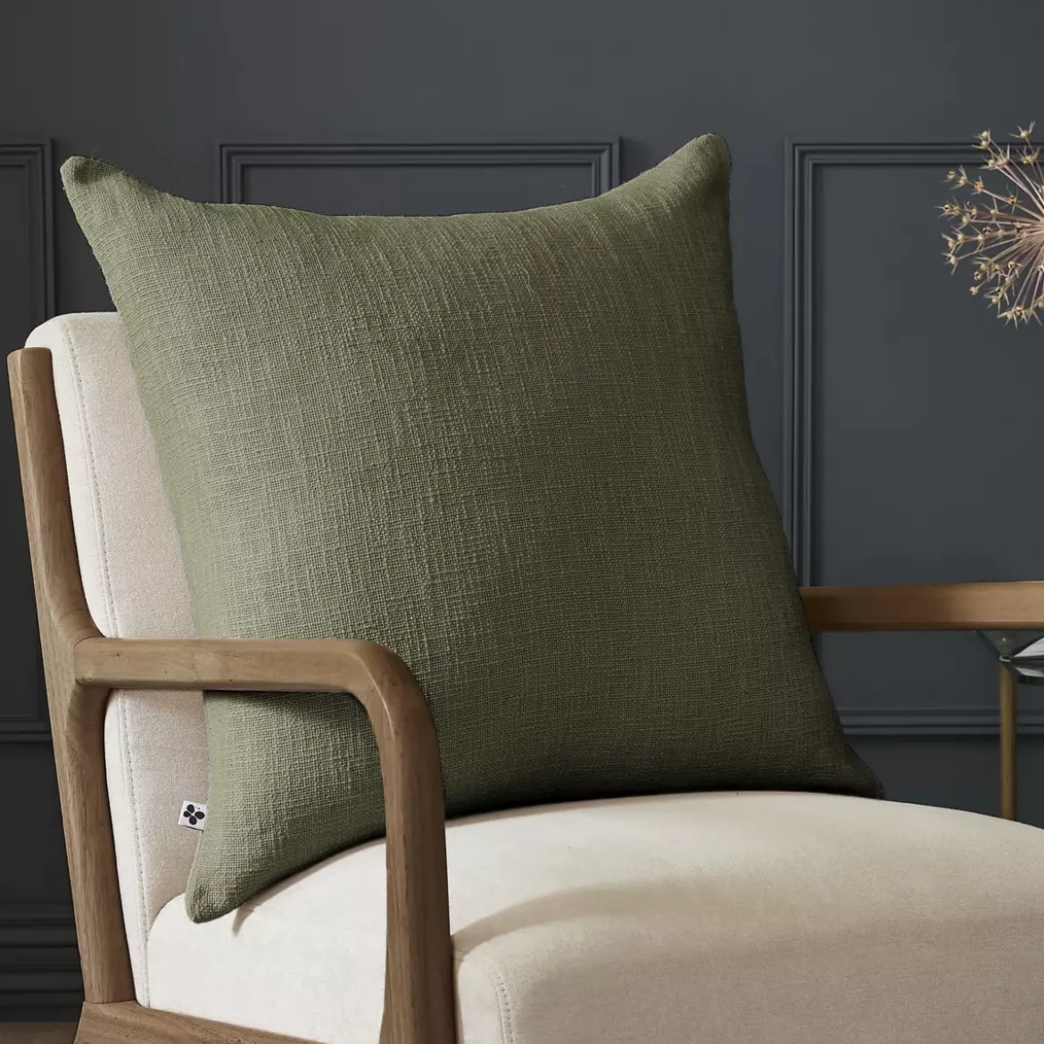 Cuscino quadrato cotone (60 x 60 cm) Sixtine Verde rosmarino