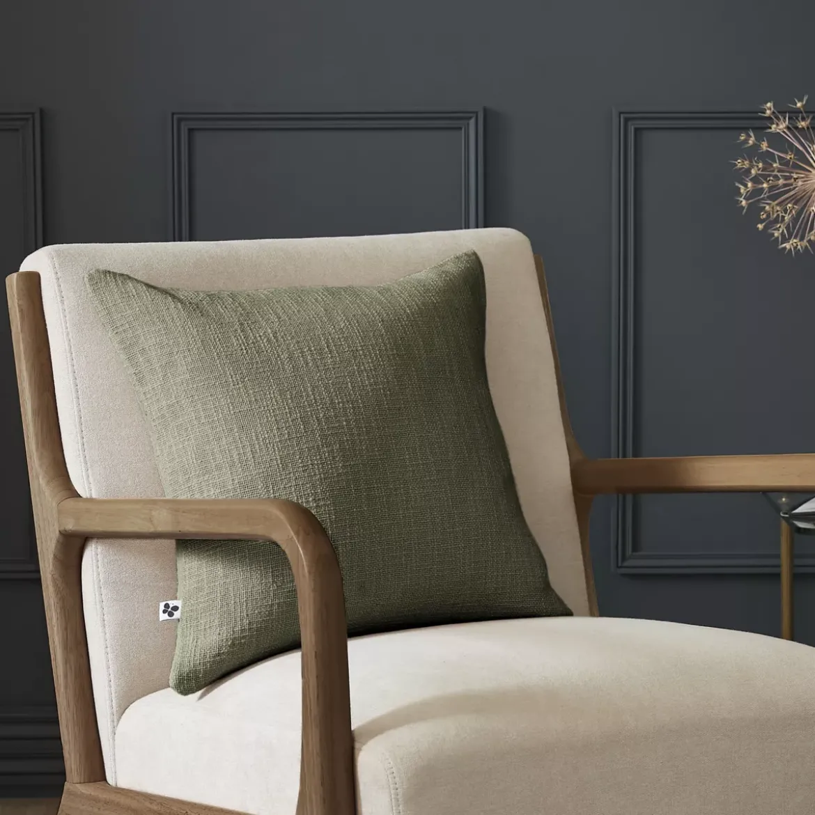 Cuscino quadrato cotone (45 x 45 cm) Sixtine Verde rosmarino