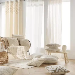 Cuscino quadrato cotone tessuto (60 x 60 cm) Atlas Beige